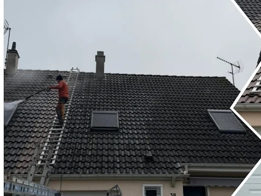 Rénovation d'une toiture en tuiles à Rouen, avant et après — avant